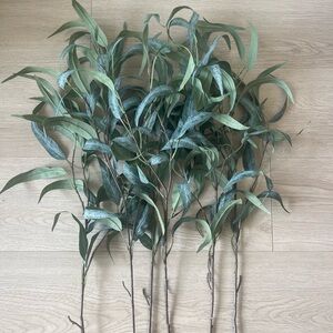 Faux Eucalyptus Stems 34' Long Fake Salix Leaves Artificial